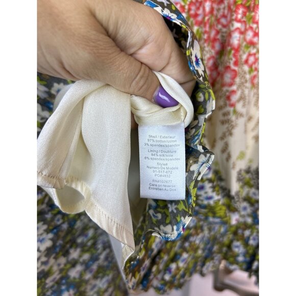 Alice + Olivia Floral Cottagecore Sleeveless Pleated Fit & Flare Dress S/M - Picture 8 of 14